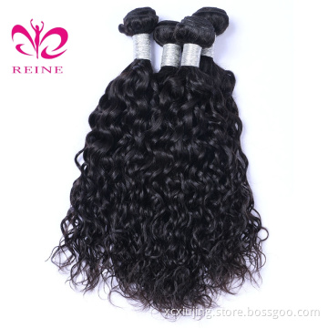 REINE Hair Water Wave Bundles With Closure Brazilian Hair Weave Bundles With Closure Remy Human Hair 3 Bundles With Closure